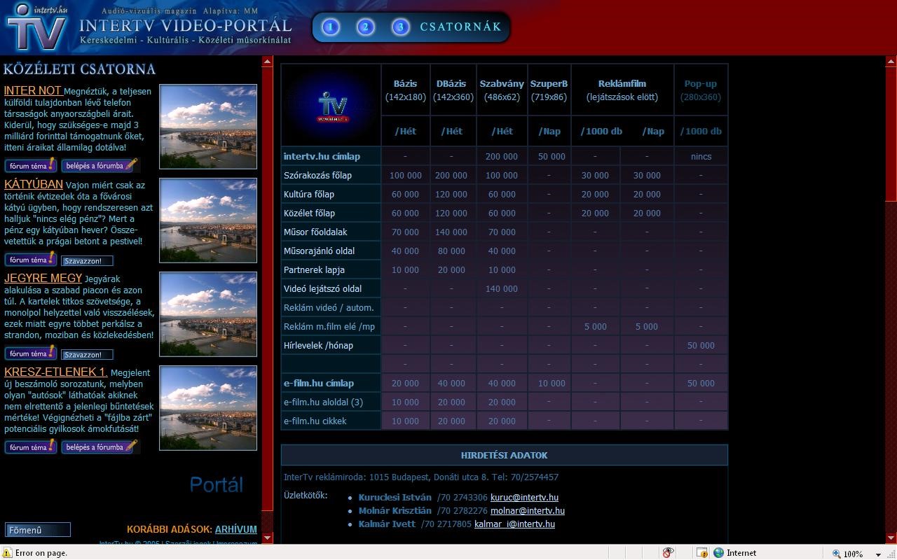 INTERTV.HU HAS BEEN CREATED IN 2004. EVENTUALY IT HAS BEEN NEVER PUBLISHED!