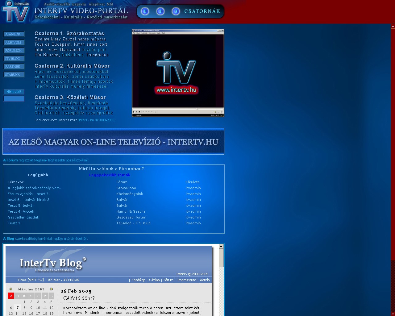 INTERTV.HU HAS BEEN CREATED IN 2004. EVENTUALY IT HAS BEEN NEVER PUBLISHED!
